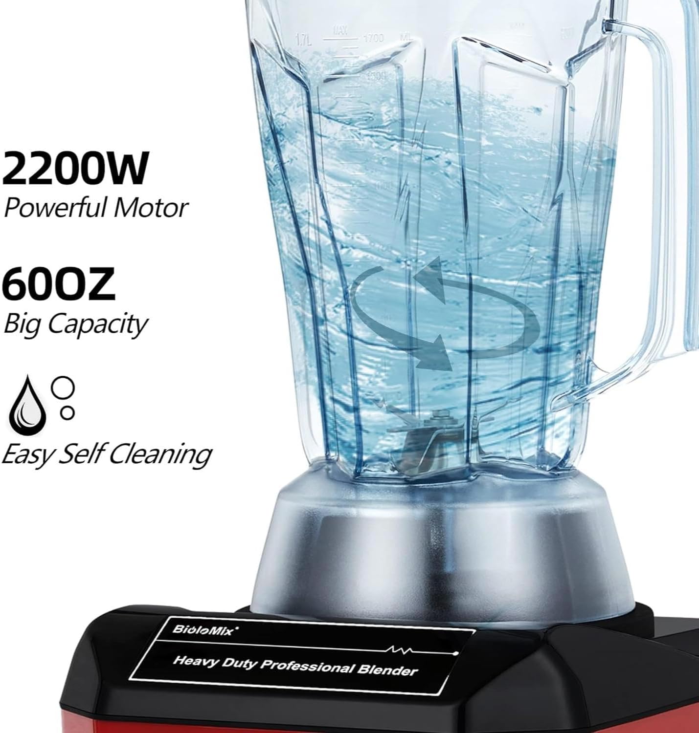 professional 2200w commercial blender with timer