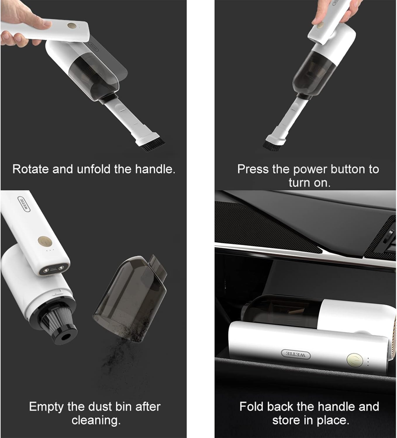 10000Pa Keyboard Vacuum Portable Handheld Vacuum Cleaner Cordless Rechargeable Car Vacuum Mini Keyboard Cleaner Kit,White