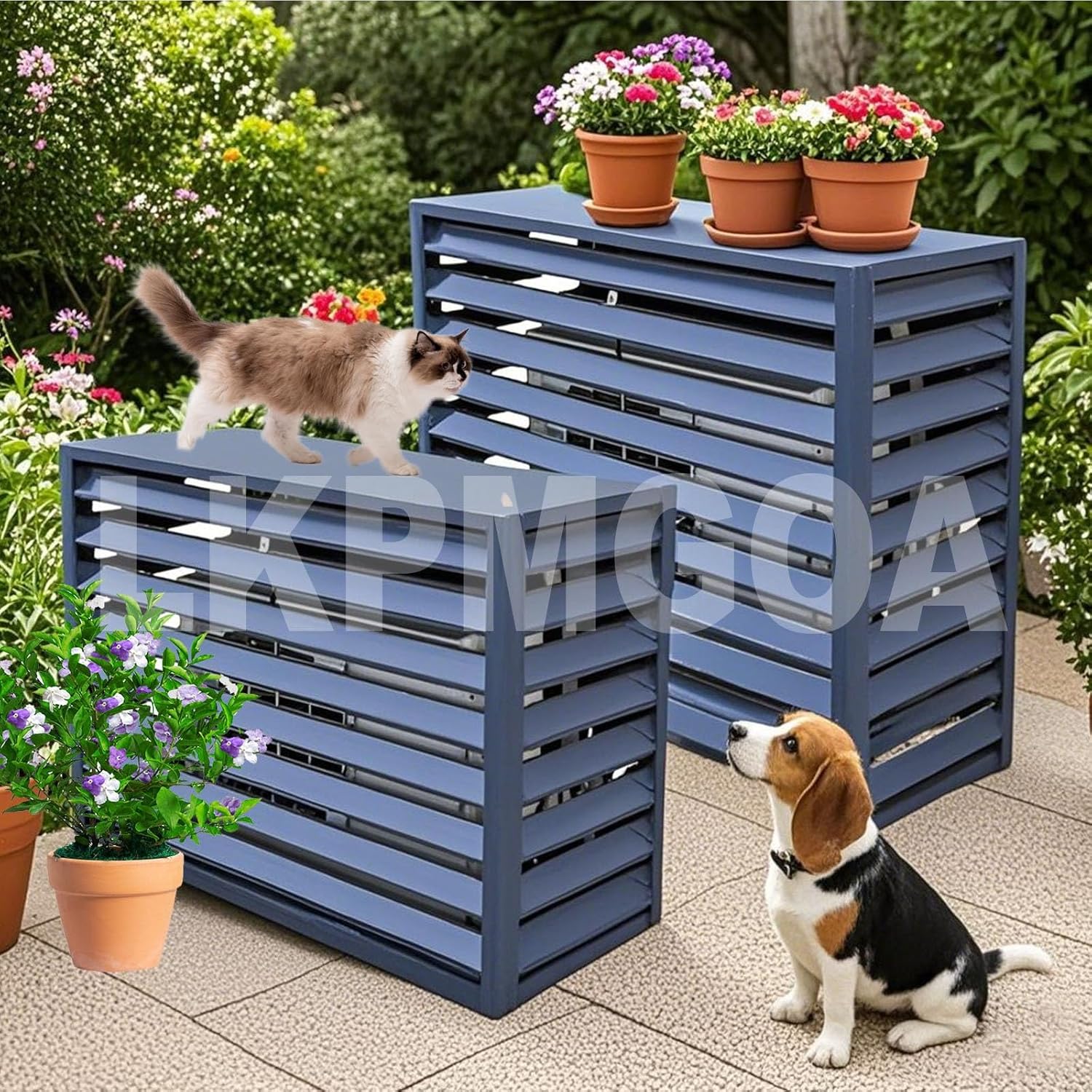 Air Conditioning Cover Aluminum, Covers Air Conditioning for Exterior Unit, Suitable for All Weather, Noise reducing(White,110cm)