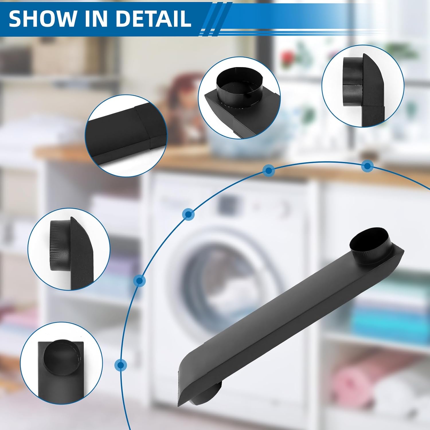 Periscope Dryer Vent Connector Kit, Upgraded 304 Stainless Steel Adjustable 21-38