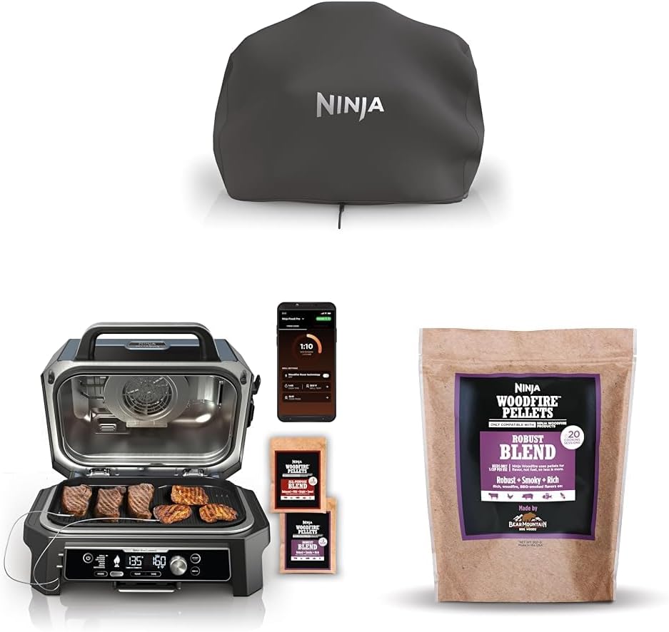 Ninja Woodfire Premium Grill Cover XL - Pro & OG951 Connect Premium XL Outdoor Grill & Smoker