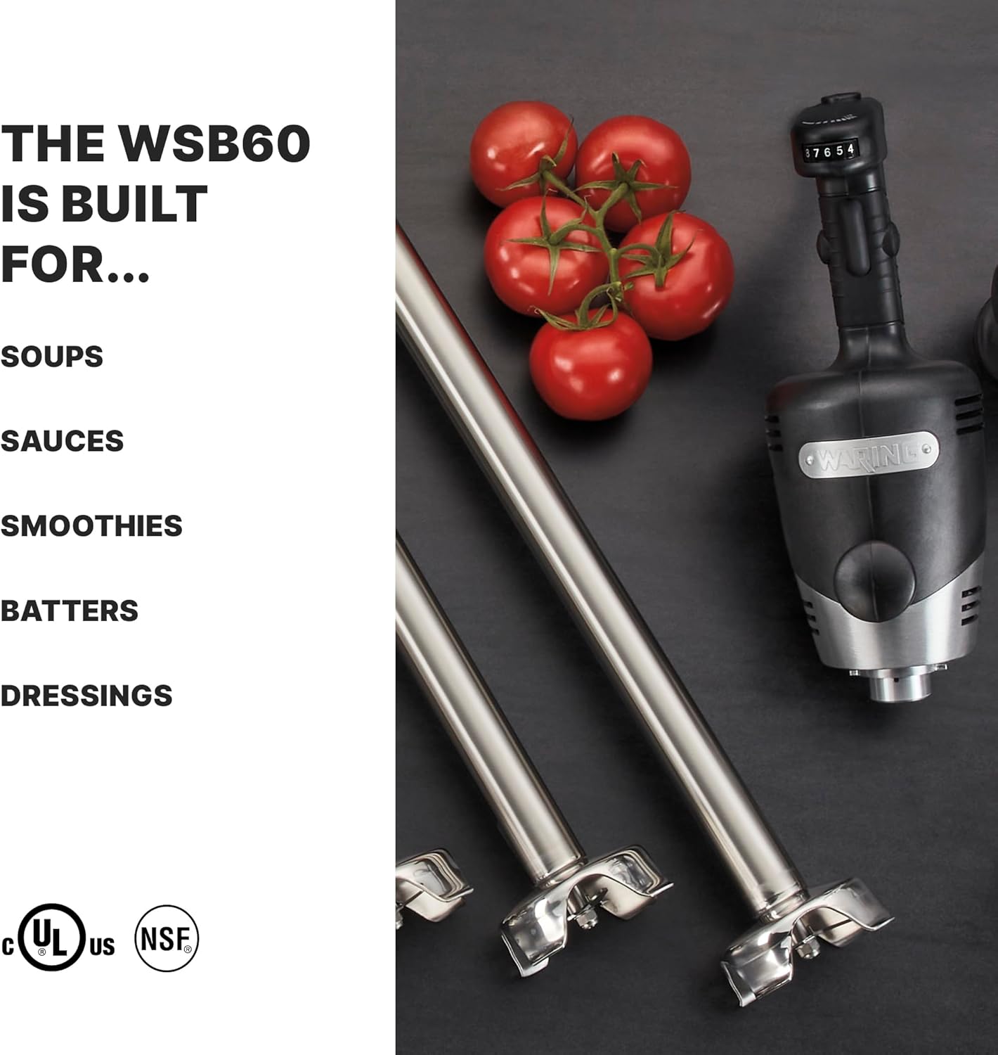 Waring Commercial WSB60 Big Stix Heavy Duty Immersion Blender, 16
