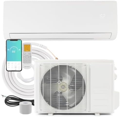 Bonnlo 24,000 BTU Mini Split AC/Heating System with Inverter, 21 SEER 230V Energy Saving Ductless Split-System Air Conditioner for Room with Pre-Charged Condenser, Heat Pump & Remote Control