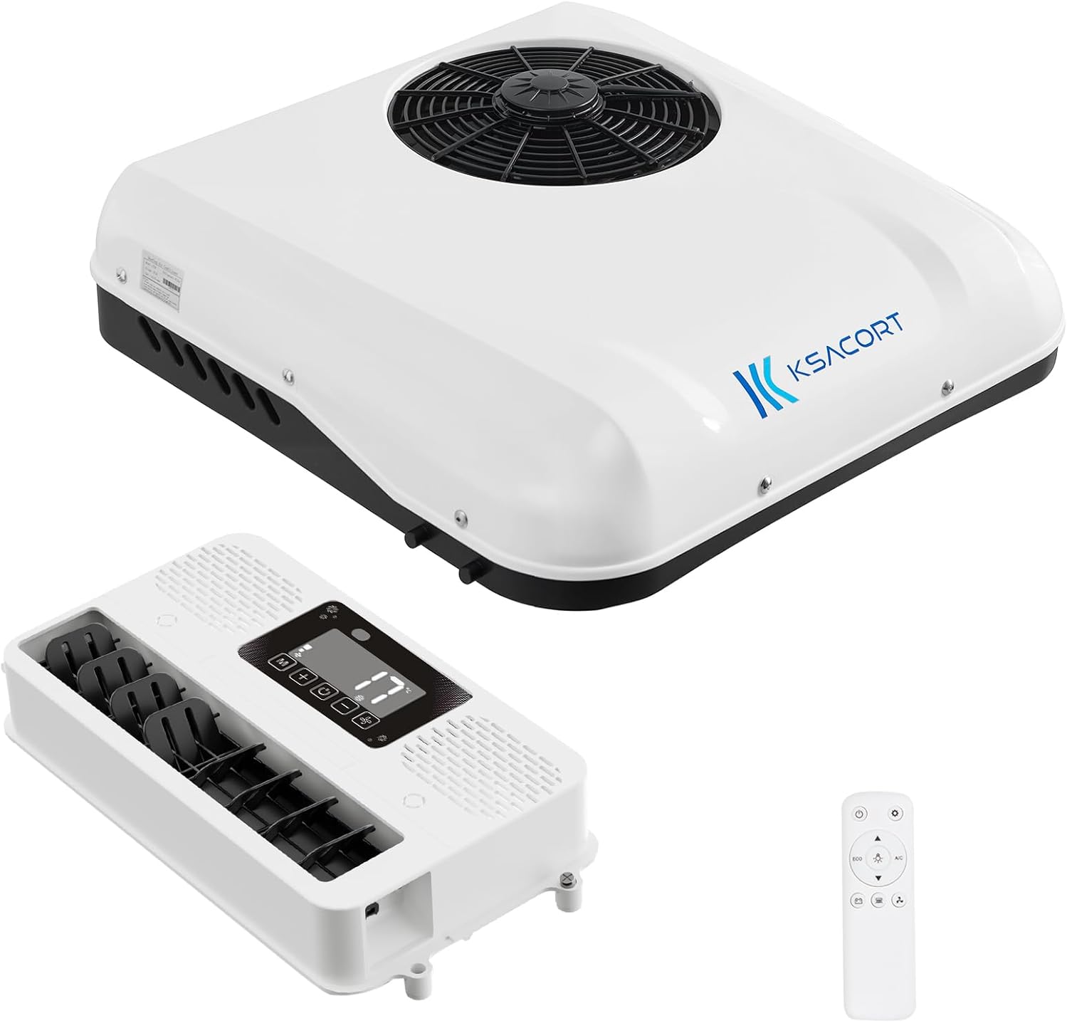 12V AC Unit 8700BTU RV Air Conditioner Scroll Compressor Ultra Quiet 12V RV AC for Trucks Vans Campers Cooling & Heating System