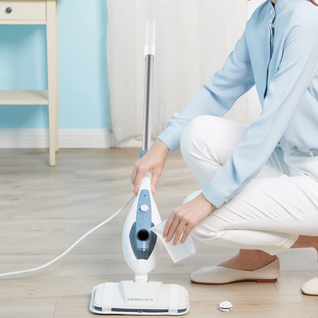 Steam Mop Cleaner with Detachable Handheld Steamer for Hardwood/Laminate Floor, Tiles and Grout, 100C High-Temperature Steam, 350ml Large Water Tank, 10m Operating Diameter