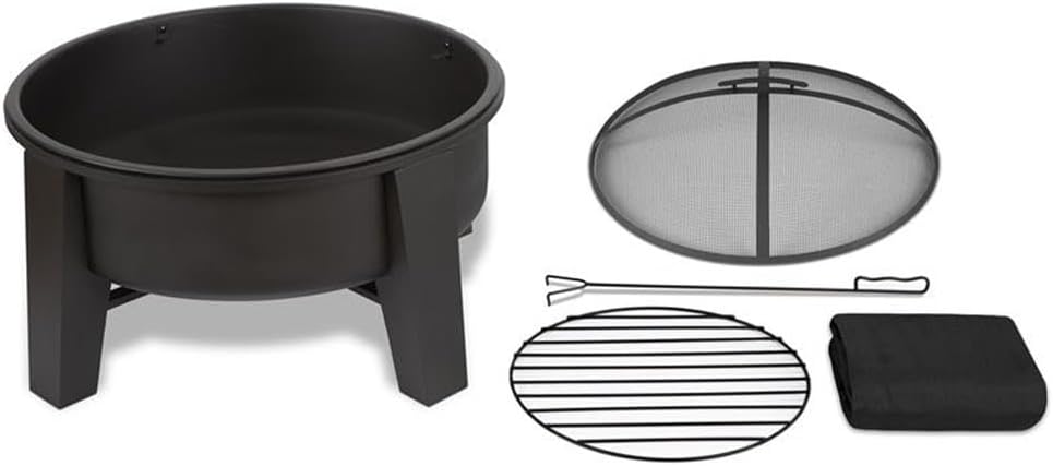 Real Flame Forsyth Wood Burning Fire Pit 360-BLK Black