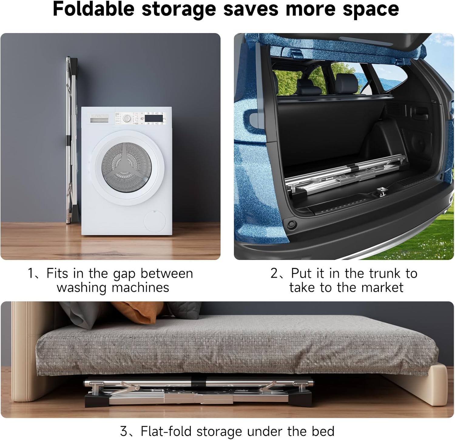 MIKEE 79-Inches Clothes Drying Rack,Foldable Laundry Drying Rack Clothing for Indoor/Outdoor，Length-Adjustable Clothes Rack，Space-Saving,with 20 Windproof Hooks