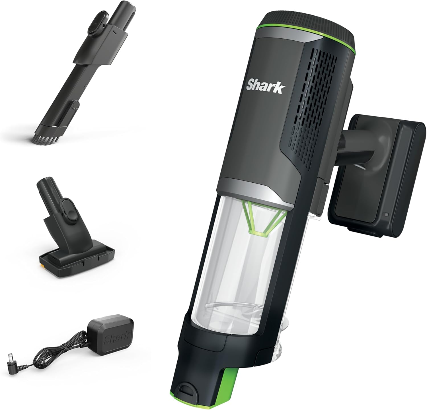 Shark PowerBoost Cordless 2-in-1 Car/Home Handheld PowerVac, Powerful Suction, 40 Minute Runtime, Portable, 3 Cleaning Modes, LED Screen, Furfins Tool, Duster Crevice Tool, Charcoal, BH102