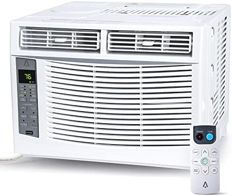 8000 BTU Window Air Conditioner, Cools Up to 350 Sq. Ft air conditioner window unit with Wi-Fi Enabled and Remote Control, Ultra Quiet, Energy Efficient Indoor AC Unit with Reusable Filter for Bedroom