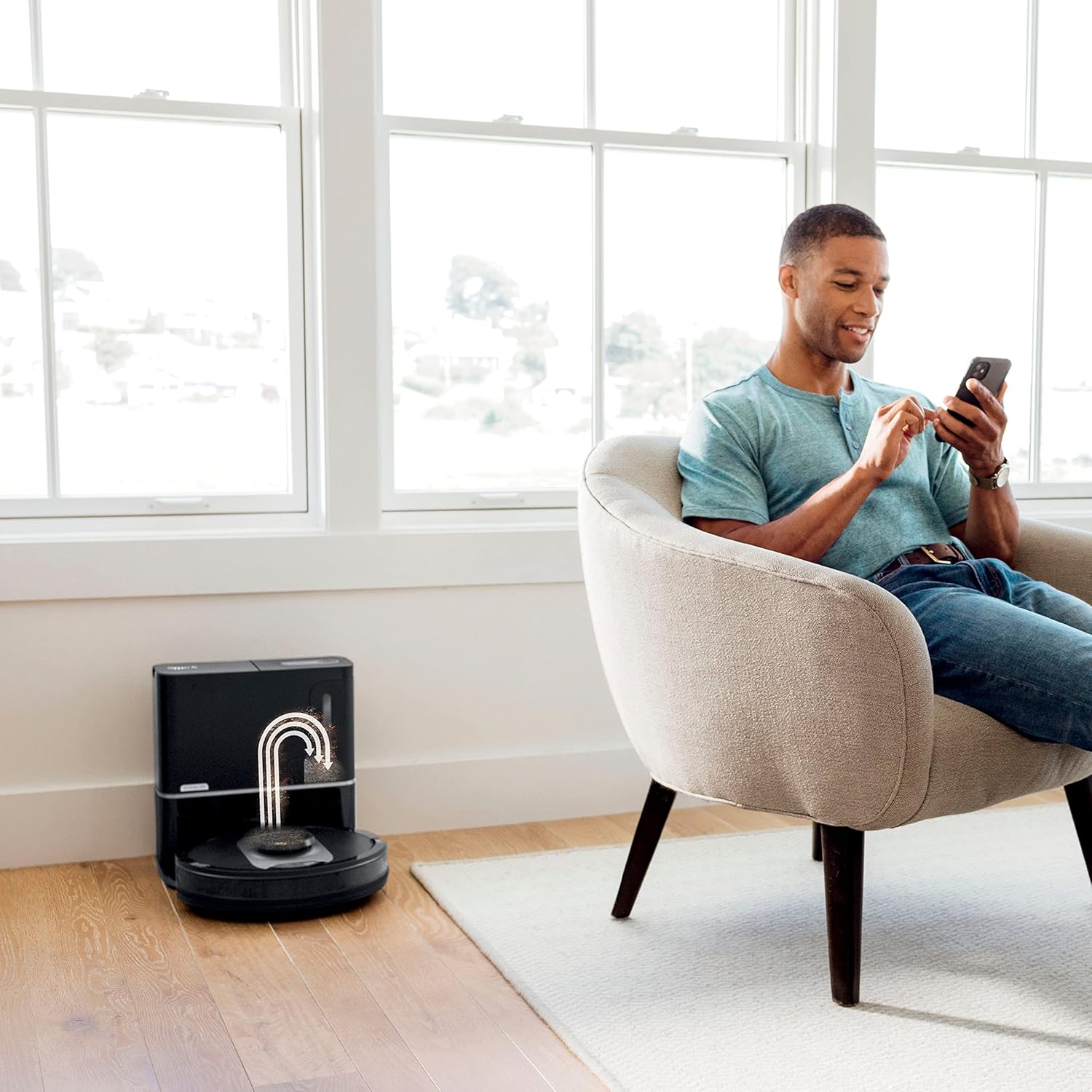 SHARK AV2501AE AI Robot Vacuum with XL HEPA Self-Empty Base, Bagless, 60-Day Capacity, LIDAR Navigation, Perfect for Pet Hair, Compatible with Alexa, Wi-Fi Connected Black, RV2502AE (Renewed)