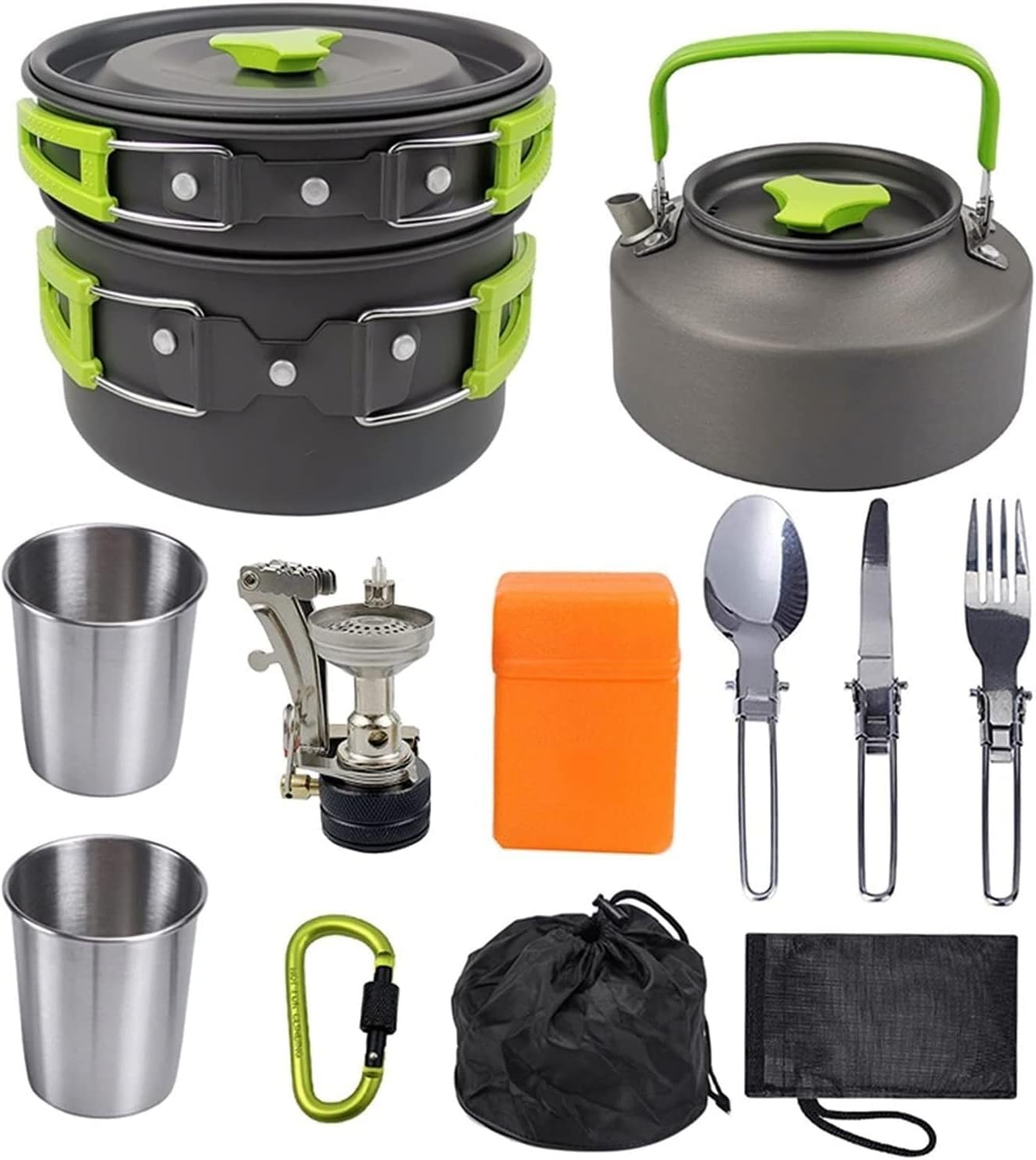 Camping Accessories Small Teapot Combo Set Pot Camping Boiler Head Tableware Portable Outdoor Cooking Utensils Kettle for Outdoors Sports