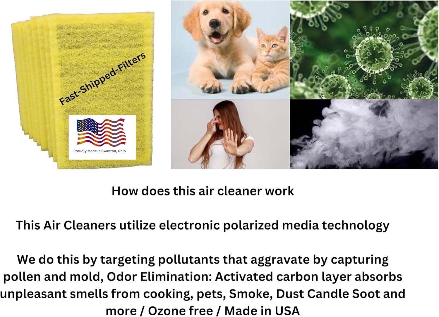 Fast-Shipped-Filters 10 Pack 16x25 Replacement Filter Pads Designed to Fit with MicroPower Guard One Hour Air Cleaner 16x25 Refill Yellow