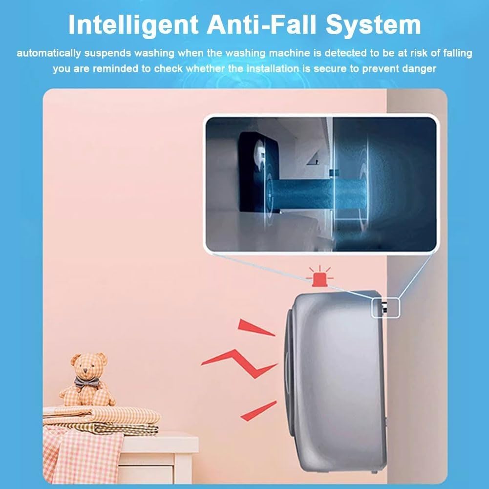 Mini Wall Mounted Washing Machine,Full Automatic Laundry Machine and Drying,with Control Panel APP,for Hotel Home Bathroom