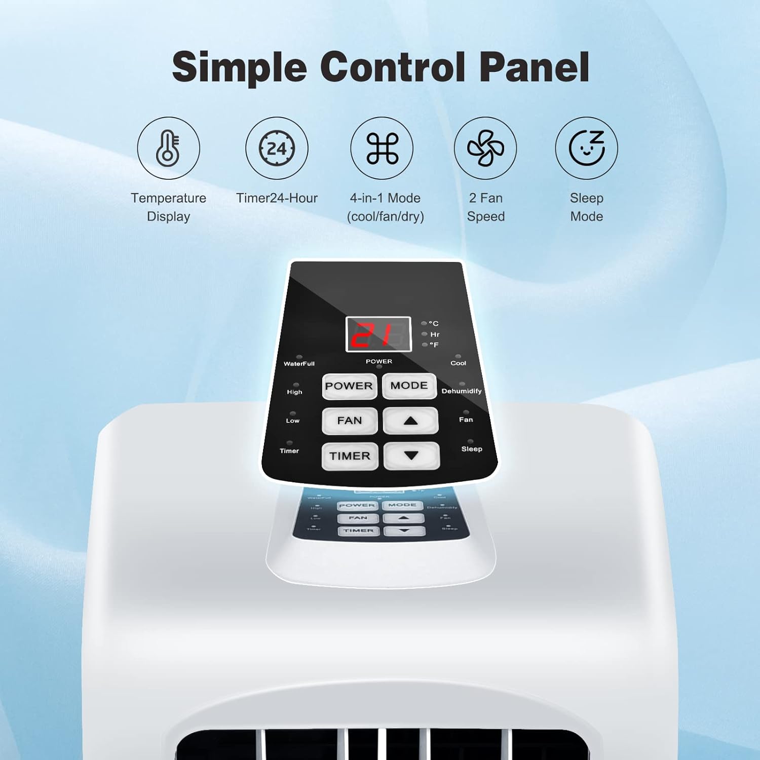 COSTWAY 8000 BTU Portable Air Conditioner with Remote Control Dehumidifier Function Window Wall Mount (8000 BTU)