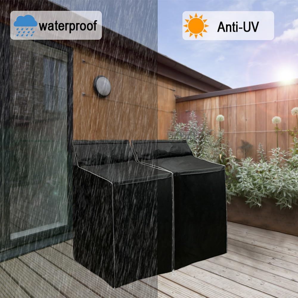 MRPAPA 2Pack Washer and Dryer Covers, Washing Machine Covers Waterproof Dustproof Laundry Dryer Protect Cover, Zipper Design Sunproof washer and dryer covers for the top and Front load Washer/Dryer