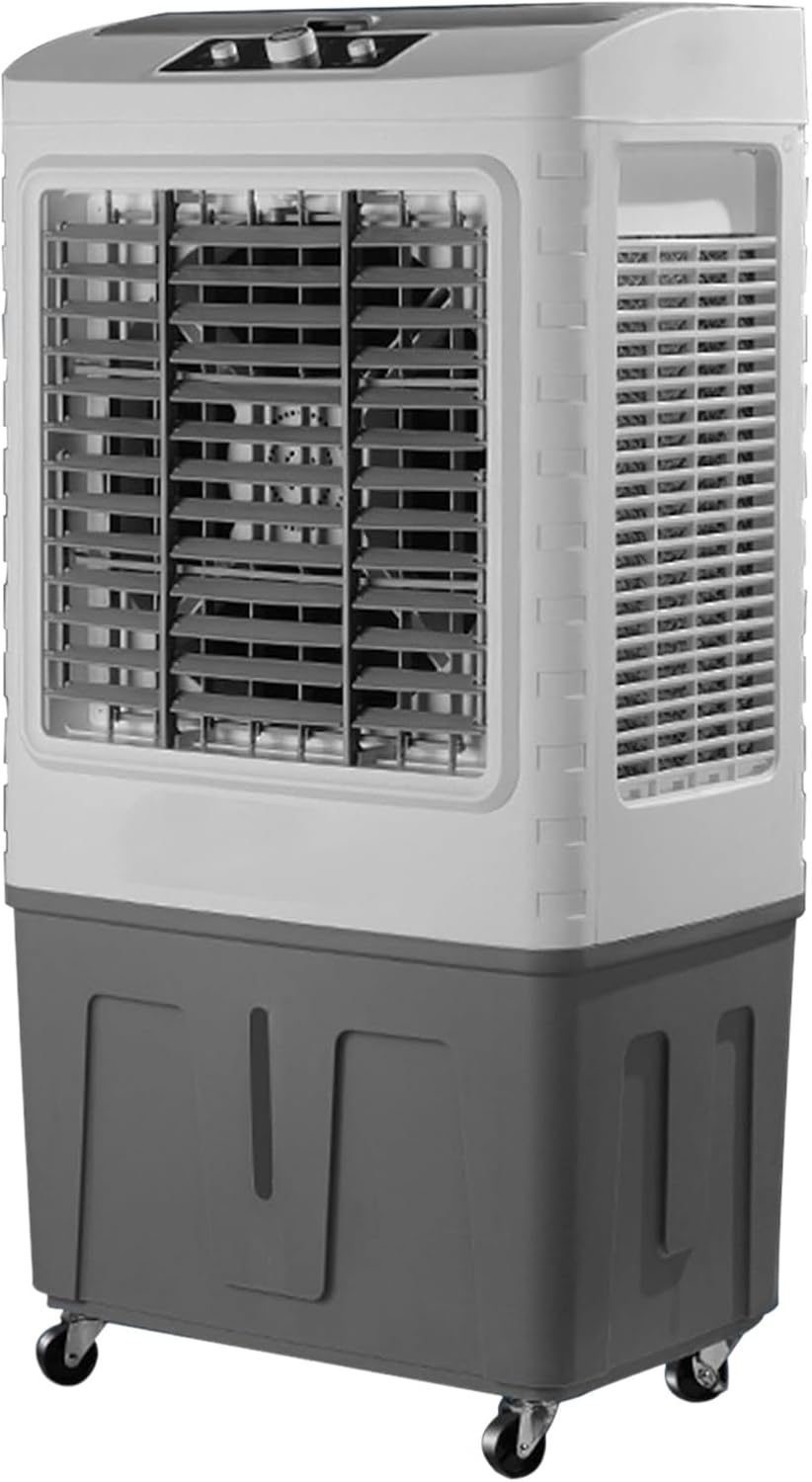 Swamp Cooler Air Conditioner, Evaporative Air Cooler w Large Capacity Water Tank, 4 Ice Box, Portable Air Conditioner with 3 Speeds for Backyard, Garage, Patio, Indoor(51x38x100cm(20x15x39.5in))