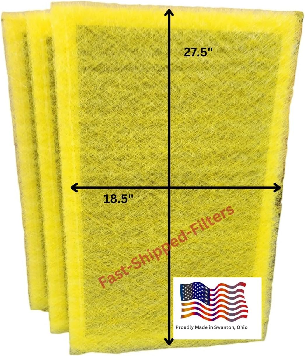 Fast-Shipped-Filters 3 Pack 20x30 Replacement Filter Pads Compatible with AirRanger Air Cleaner 20x30 Refill Yellow