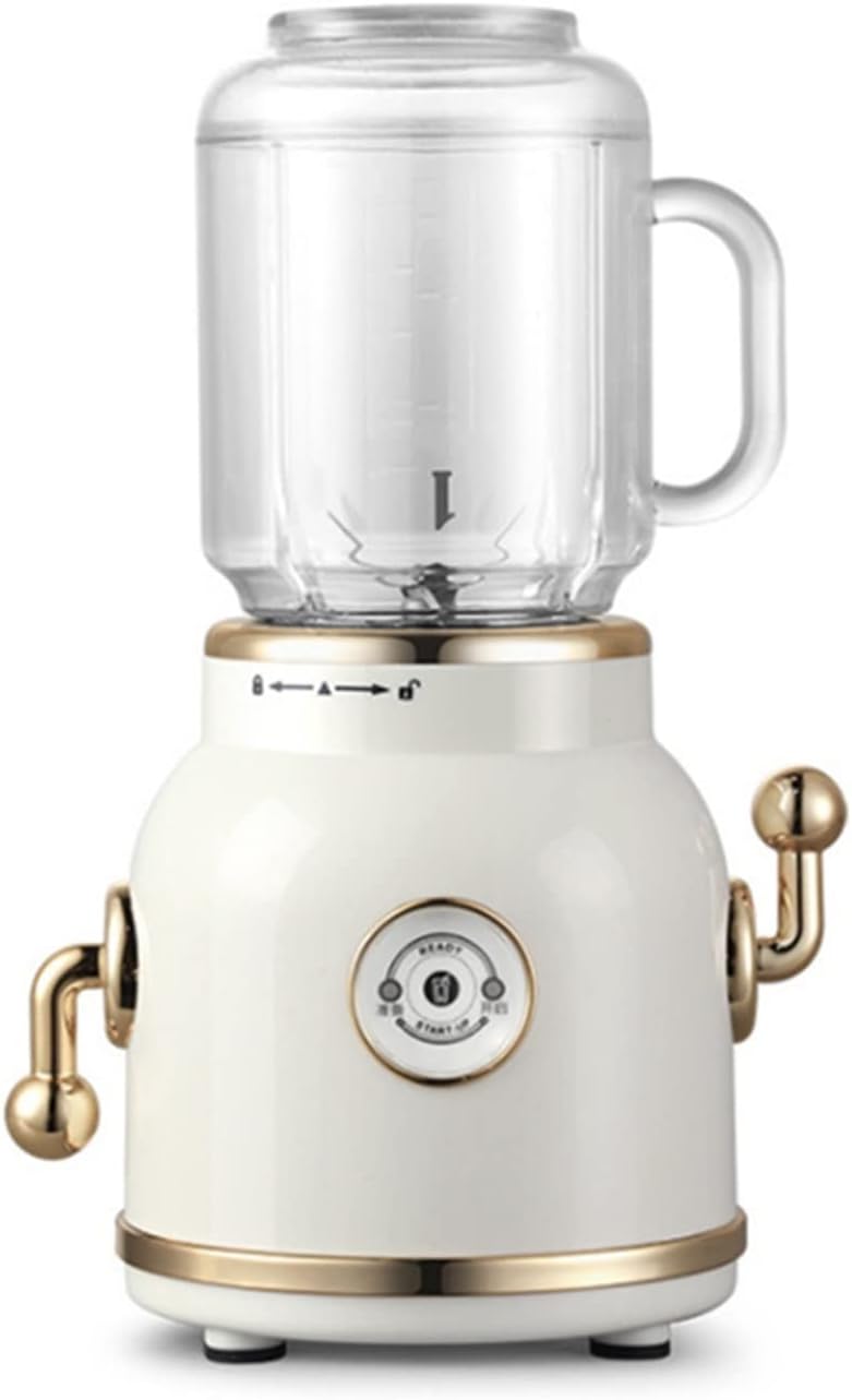 Retro Blender Household Semi-Automatic Juicer Portable Cup Body Cooking Machine Juice Chopping Vegetables Minced Meat LP (Color : Sapphire Blue, Size : USA) (Creamy White)