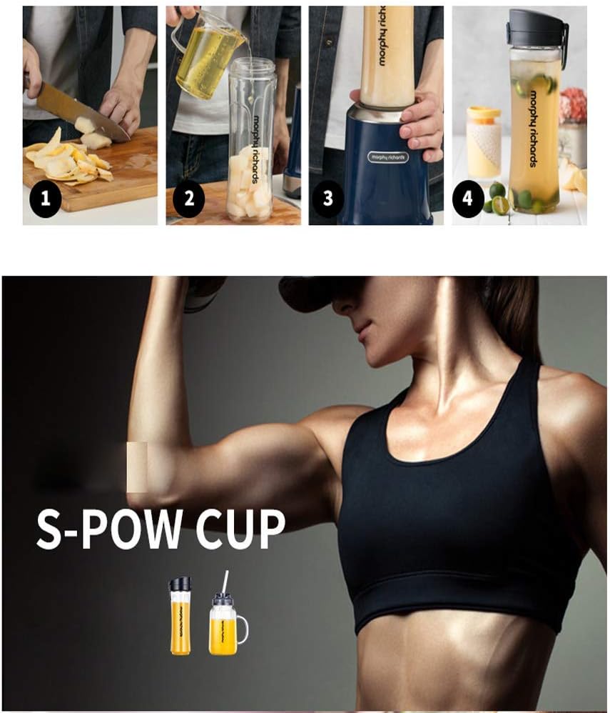 Portable Blender, Mini Blender Smoothie Maker with USB Rechargeable Electric Blender Professional Commercial for Vegetables and Fruit Smoothie Maker Blender Food Processor 600Ml 300w