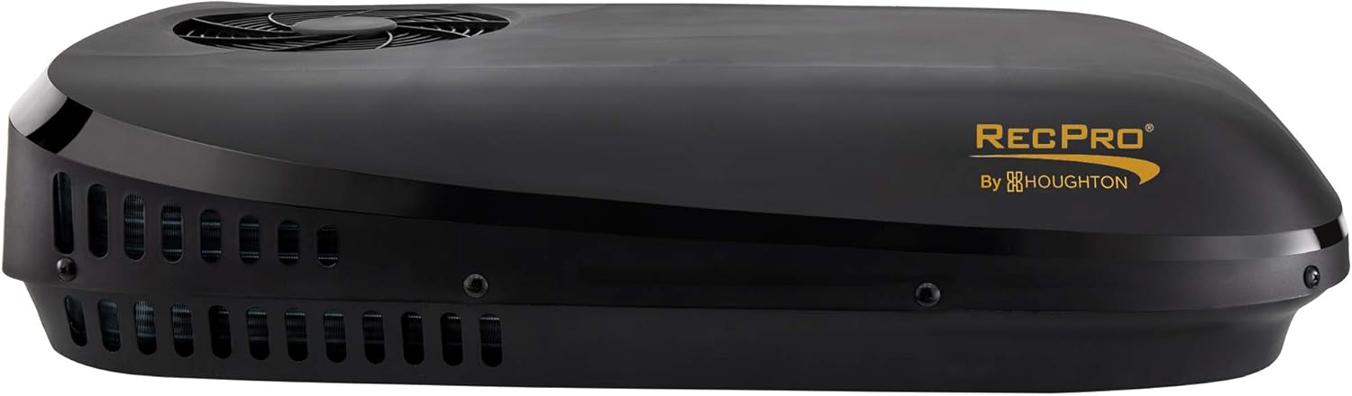 RecPro RV Air Conditioner Low Profile 9.5K Non-Ducted | Optional Heat Pump | Quiet AC | Cooling Only | RV AC Unit | Camper Air Conditioner (Do Not Include Heat Pump, Black)