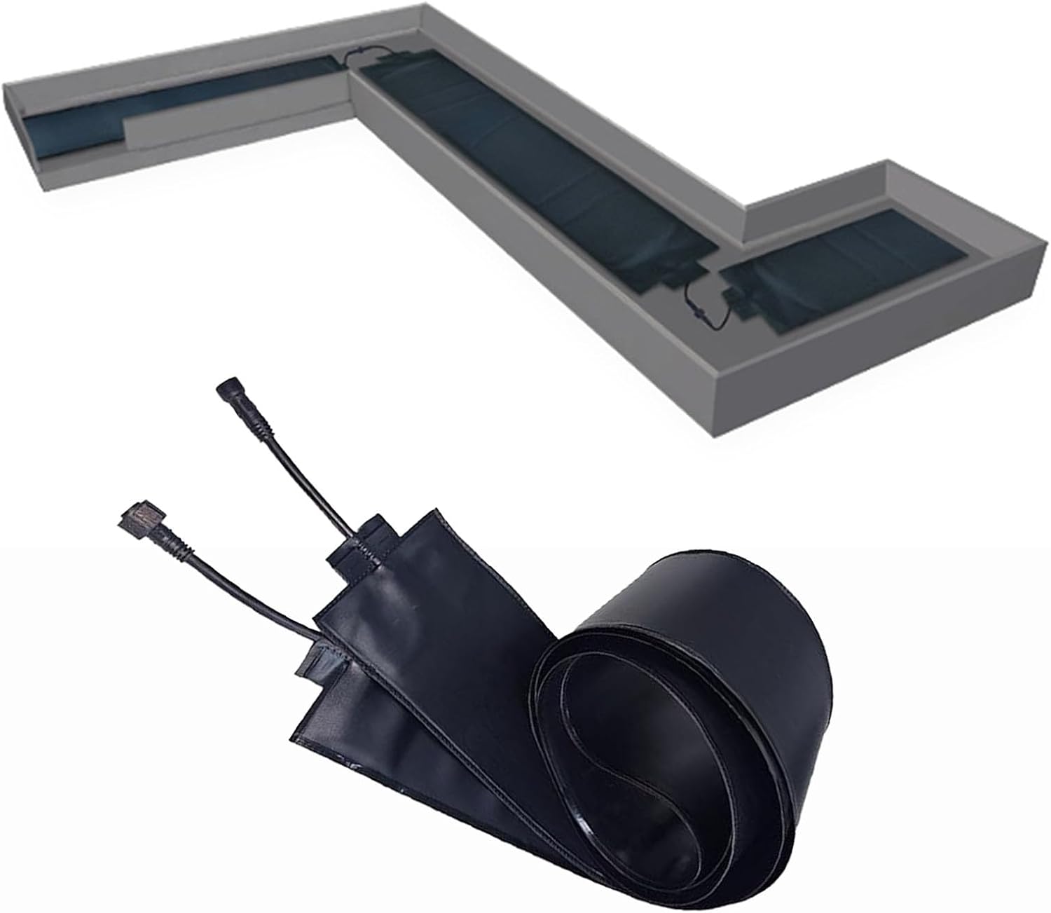 Snow Melting Mats for Roof Gutter,PVC Snow Heating Mats,1.5m Power Cord,Easy Install,Outdoor Winter De-Icing Heating Pad