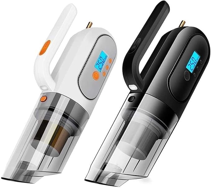 Cordless Handheld-Vacuum-Cleaner Lightweight Portable Mini Vac Inflator Air Tire for Car & Home, Cyclonic Suction Hand Rechargeable for Carpet Couch Dust Pet Cat Hair