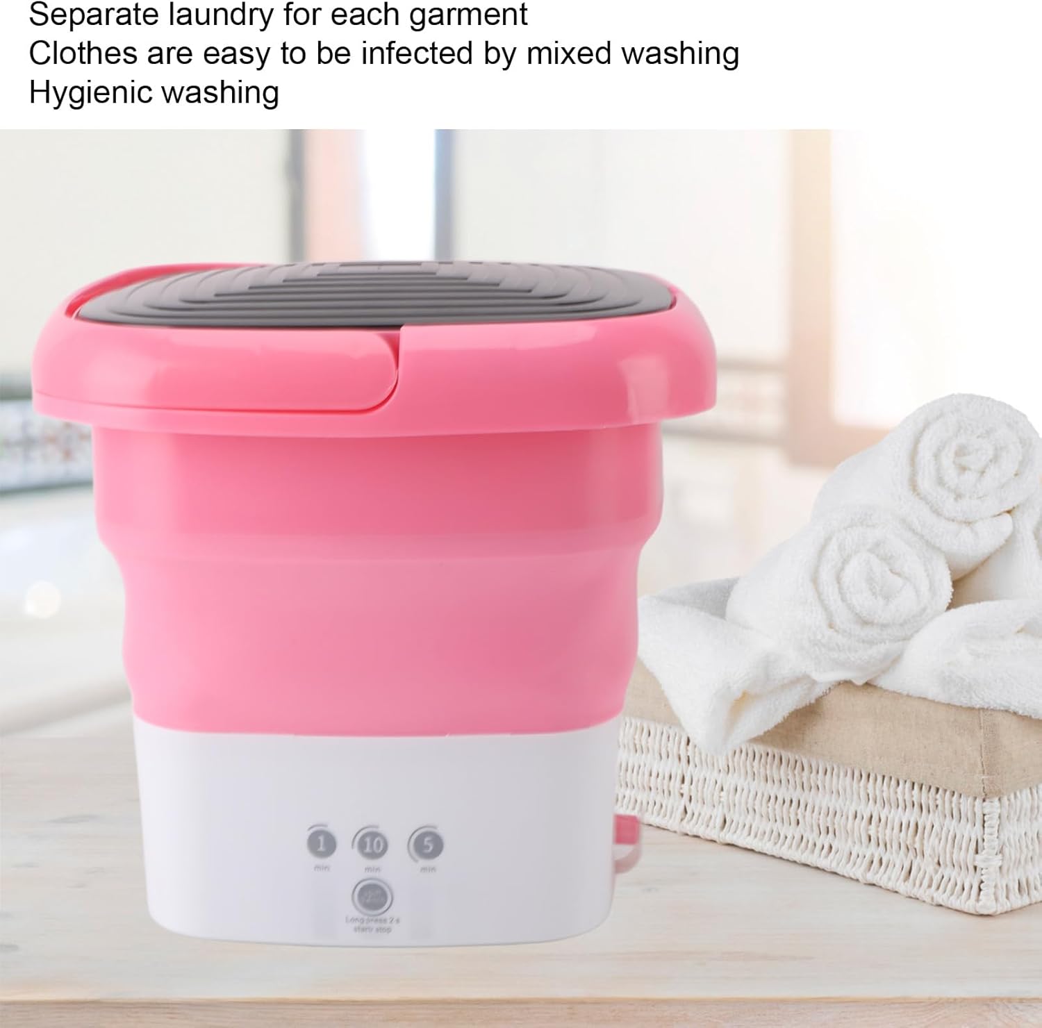 Portable Washing Machine Multifunctional Foldable Washer 9L Capacity, Suitable for Apartment, Dormitory RV Traveling, Convenient Laundry Option (US Plug)