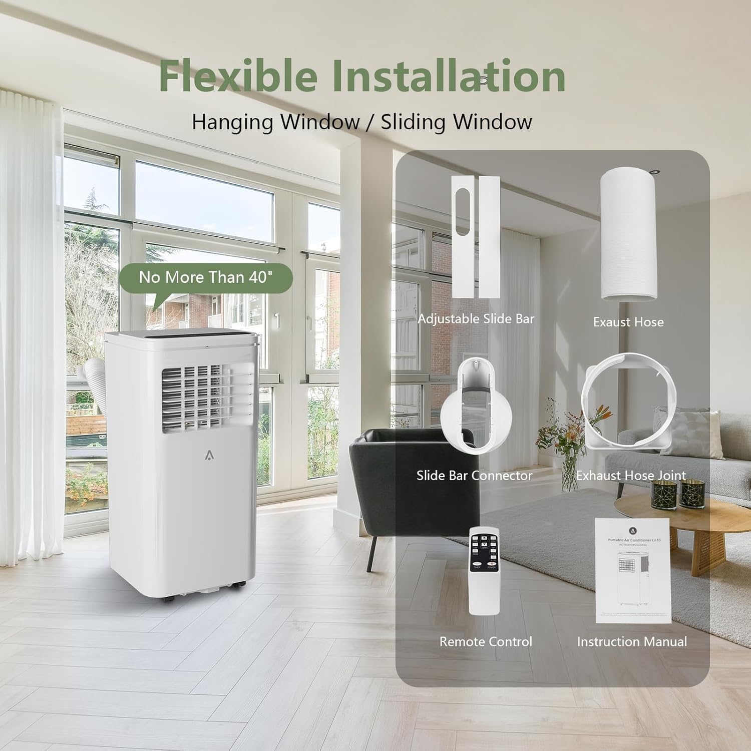 GarveeHome Portable Air Conditioners 10,000 BTU - Cools 450 Sq.Ft Rooms, 3 in-1 AC with Dehumidifier, Timer & Remote, Includes Window Kit