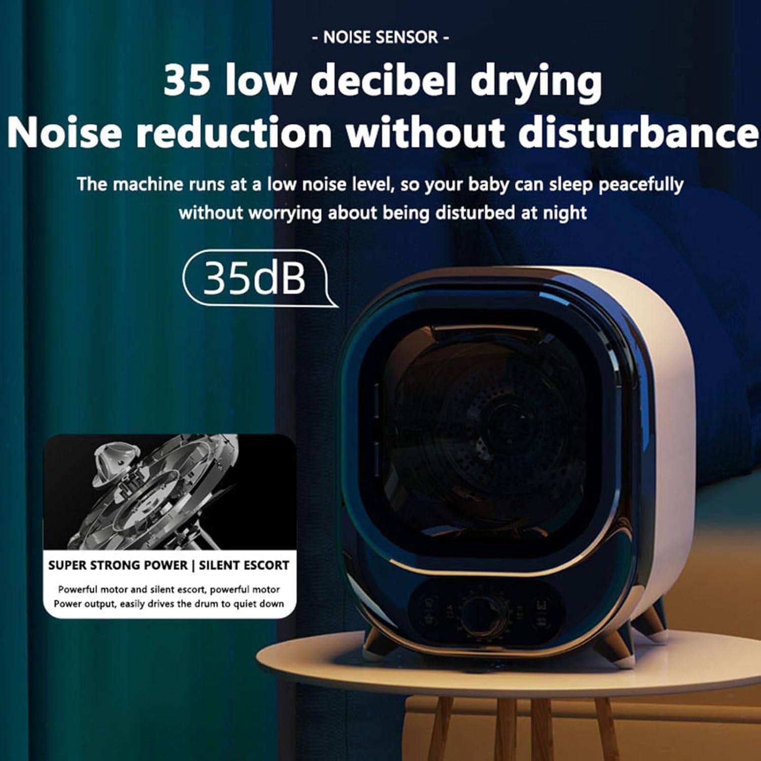 Small Portable Condenser Tumble Dryer with Stainless Steel Tub,Compact Portable Tumble Condenser Dryer,0.8kg Load Capacity for Home, Apartments and RVs Compact and Lightweight for Small Spaces(C)