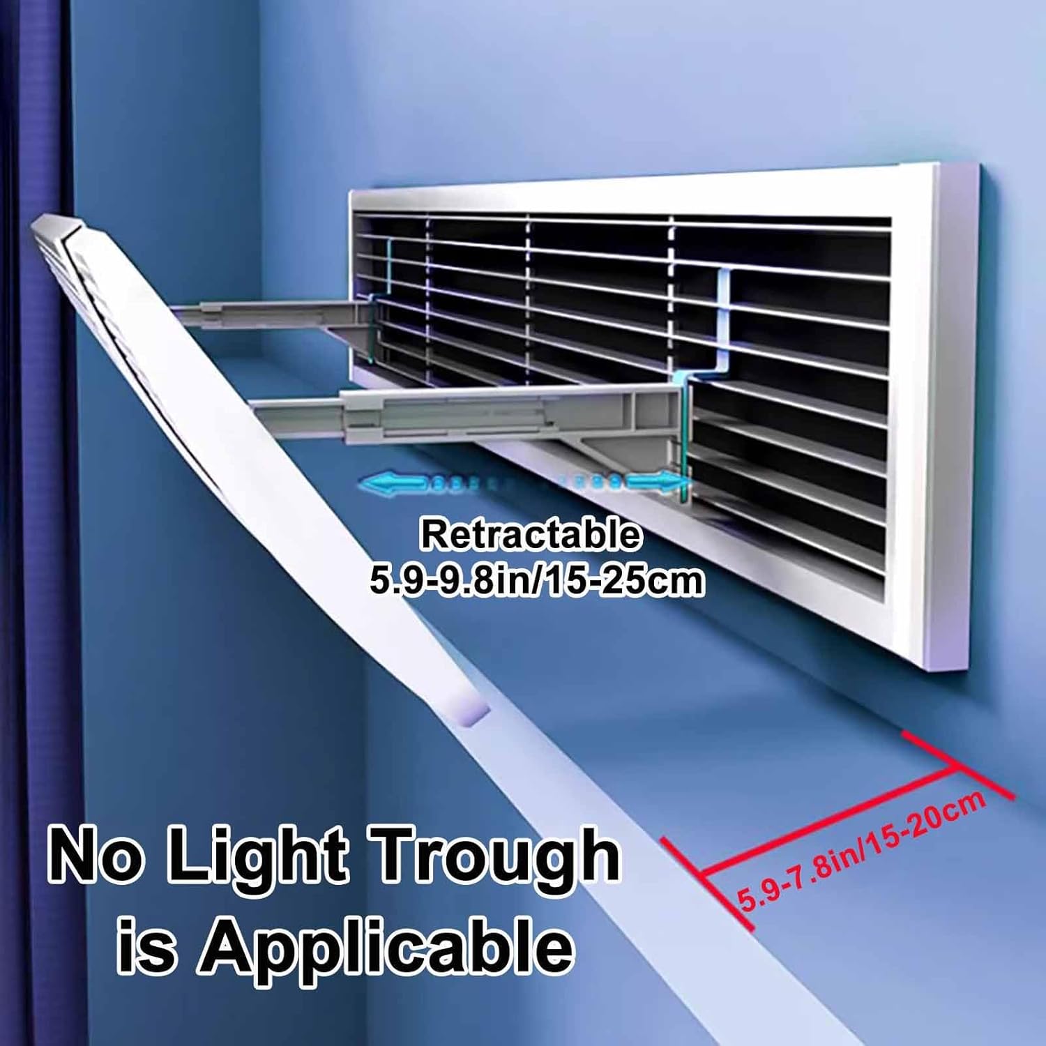 Adjustable AC Vent Deflector - Anti-Direct Blowing Air Conditioner Diverter for Wall & Ceiling, 47in/106cm Airflow Control, Energy Efficient Cooling Solution