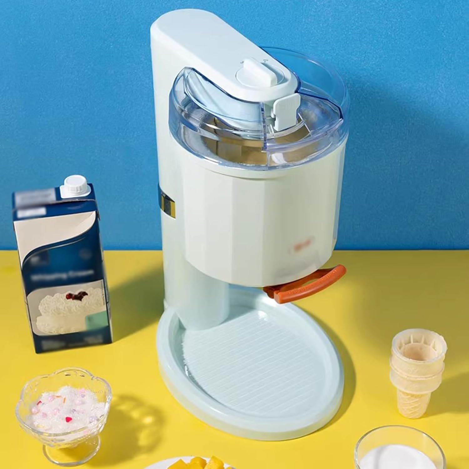 Ice Cream Maker Ice Cream Machine Small Children's Homemade Fruit Yogurt Cone Ice Cream Machine Fully Automatic Ice Cream Machine Table Top Ice Cream Machine，Fun Kitchen Appliance