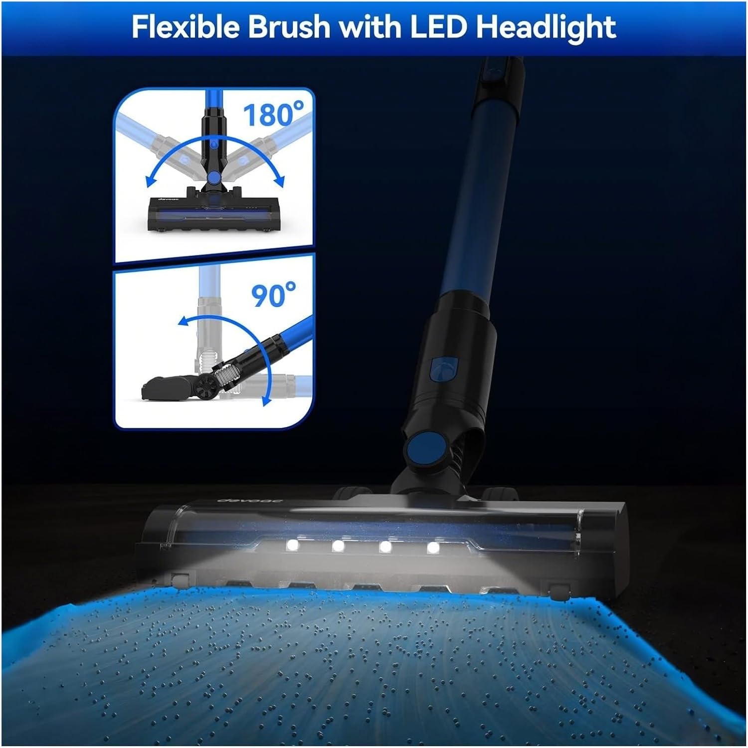 Cordless Vacuum Cleaner | 6-in-1 Lightweight Stick | Rechargeable Battery | Compatible with Devoac V50 for Home Cleaning