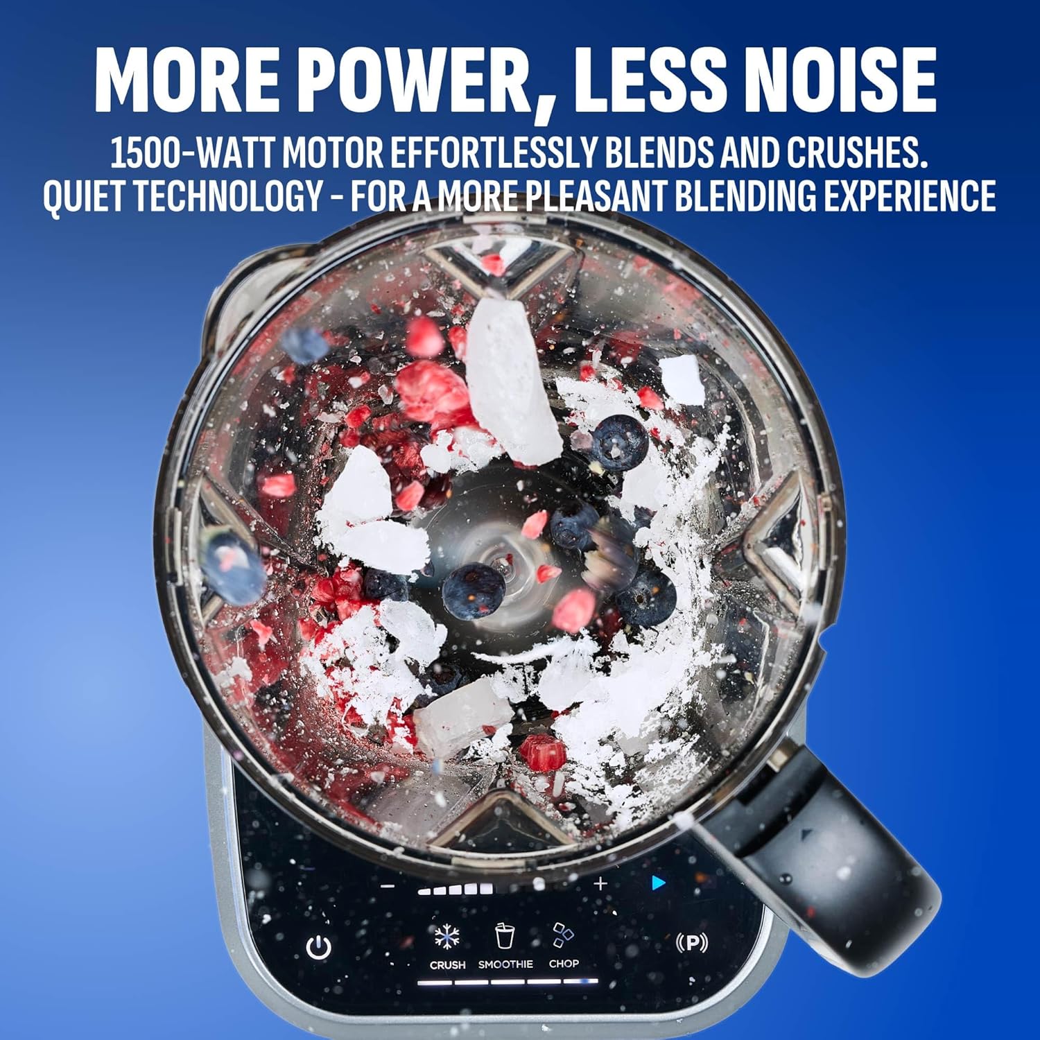 PowerXL SensiMax Blender + Personal To Go Cup – Smart Sensing Technology, Quieter Blending, 3 Functions (Chop, Smoothie, Ice Crush), 10 Speed Controls, 72OZ Pitcher, 1500 Watts