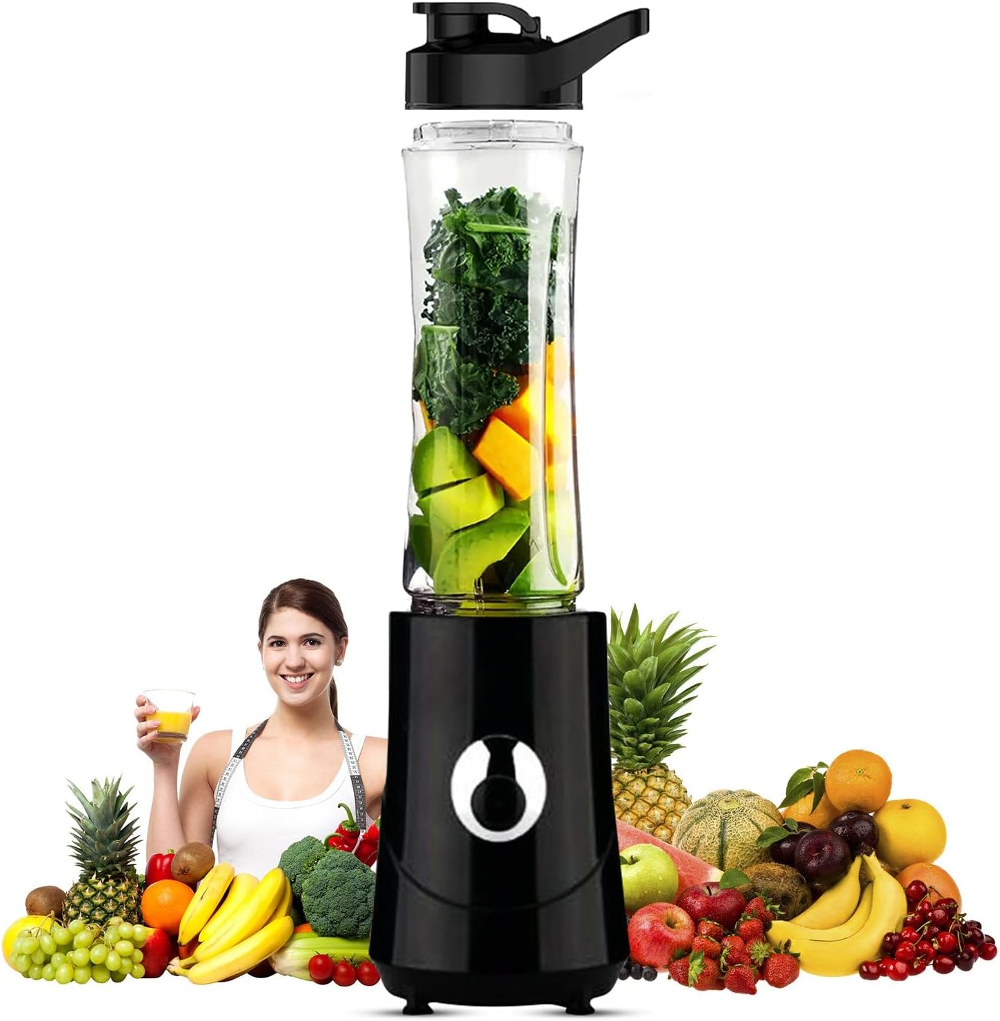 5 Core Smoothie Blender for Shakes and Smoothies, 500ml Powerful 160W Personal Blender & Smoothie Maker with Portable Bottle BPA Free 18 Oz, 4 Stainless Steel Blade, Blenders For Smoothie 5C 421