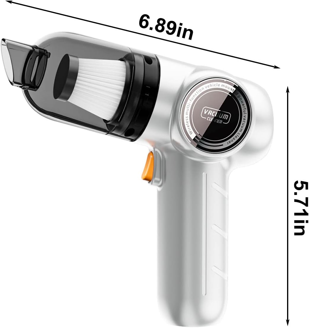 Cordless Car Vacuum with Powerful Suction, Blowing and Vacuuming 2 in 1 Vacuum Cleaner, Keyboard Cleaner, USB Rechargeable, Lightness & Cordless, Long Lasting Battery