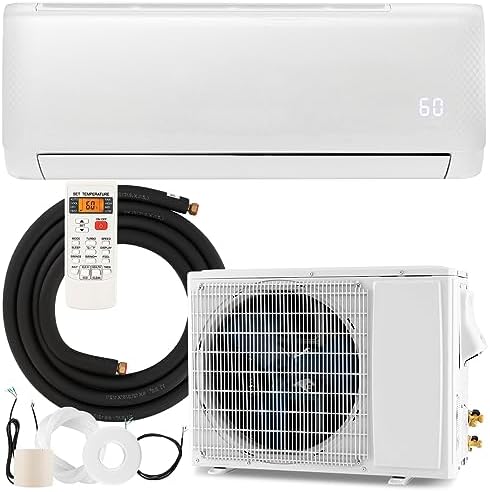 ARLIME Mini Split AC/Heating System, 18000 BTU 21 SEER2 Energy Saving Split Air Conditioner w/ 1.5 Ton Heat Pump & Installation Kit, Washable Filter, Ductless AC Unit Cools Up to 1250 Sq.ft, 230V