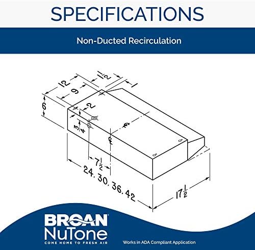 Broan-NuTone 413004 Non-Ducted Ductless Range Hood with Lights Exhaust Fan for Under Cabinet & BLACK+DECKER Digital Microwave Oven with Turntable Push-Button Door, Child Safety Lock
