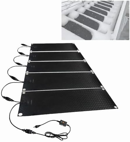 Heated Snow Melting Mats for Stairs & Driveways – Graphene Heating with Power Cord, 1/2/3/4/5 PCS – Ideal for Winter Outdoor Use on Sidewalks & Garages