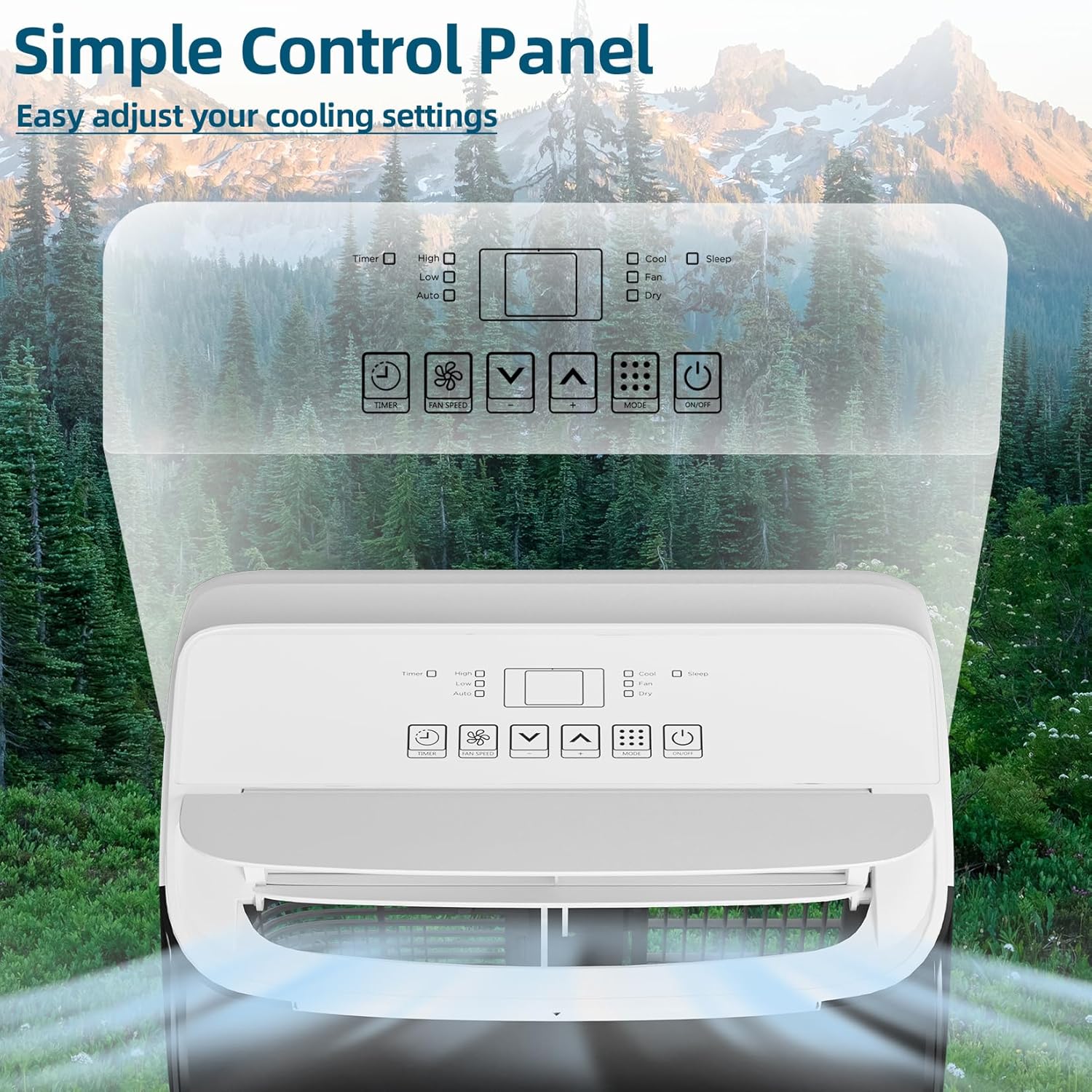 14,000 BTU Portable Air Conditioners, Air Conditioner Portable for Room up to 750 Sq.Ft, 3-in-1 AC Unit with LED Function Display, Dehumidifier & Fan, Installation Kit & Remote Control for Home