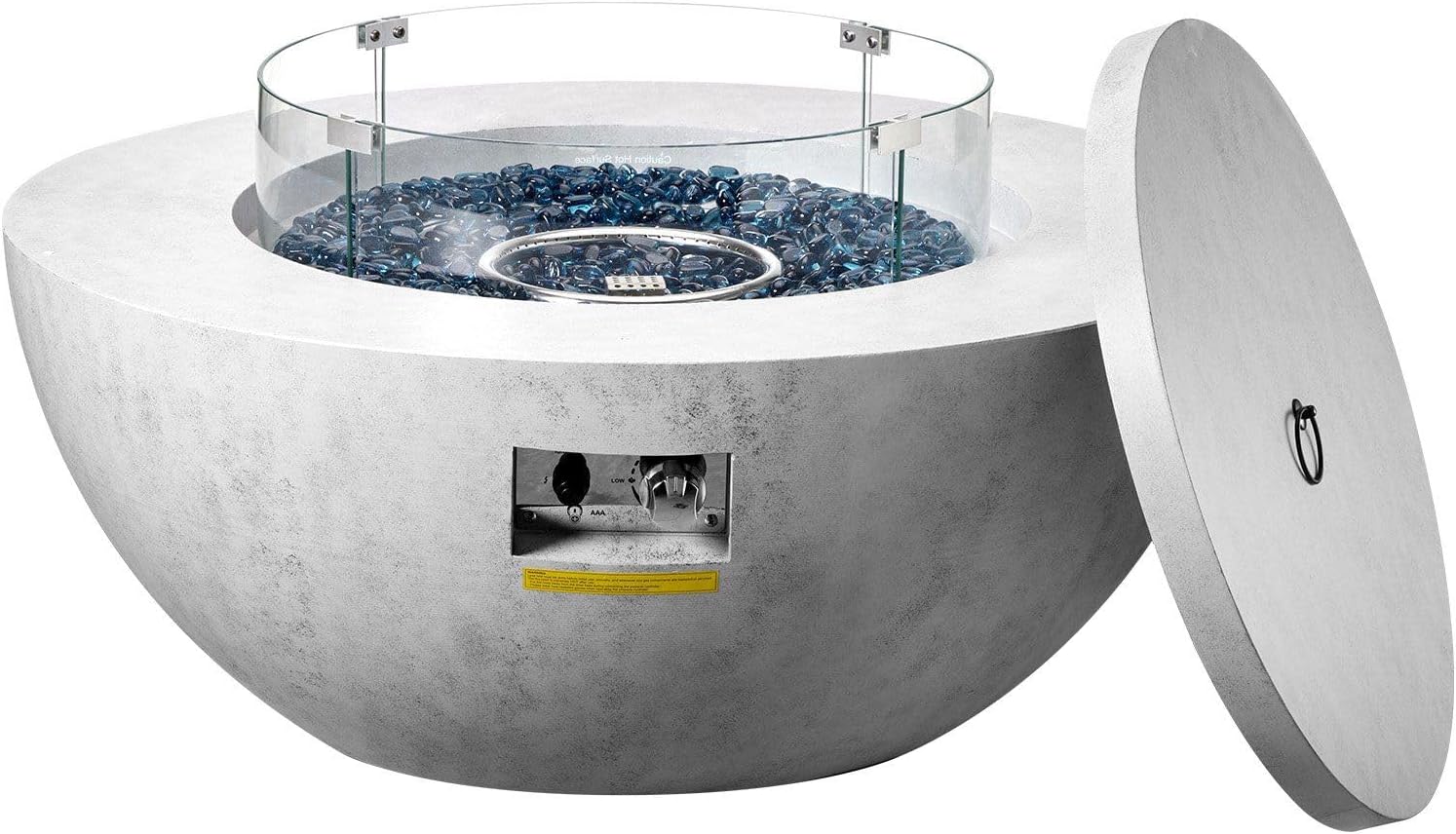 Propane Fire Pit Outdoor Concrete Gas Fire Pit 39 in Tabletop 50000 BTU