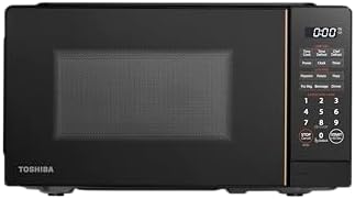 TOSHIBA Small Microwave Oven with 11 Power Levels, ChefDefrost, Sound On/Off & Eco Mode, 0.7 Cu Ft, 700W, Black, MM-EM07PA(BK)