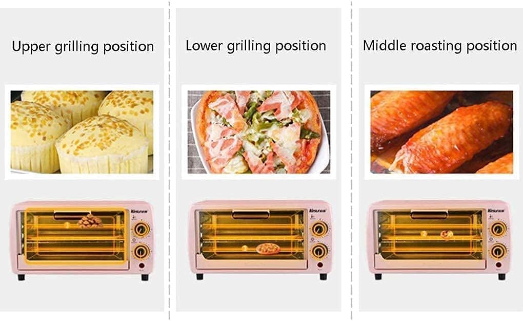 Mini Oven 9L, Air Fryer, Convection Toaster Oven, 0-230C, 60 Min Timer, 3 Shelves, Stainless Steel Heating, 3 Accessories, Ideal for Caravans & Dormitories
