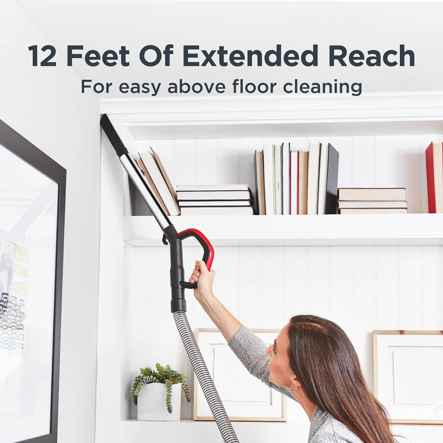 EUREKA Pet Upright Vacuum Cleaner for Home, Bagless Upright Vacuum Cleaner Swivel Steering, Powerful Lightweight Upright Vacuum Carpet and Floor, FloorRover Elite NEU630 with Tangle Free Tech, Red