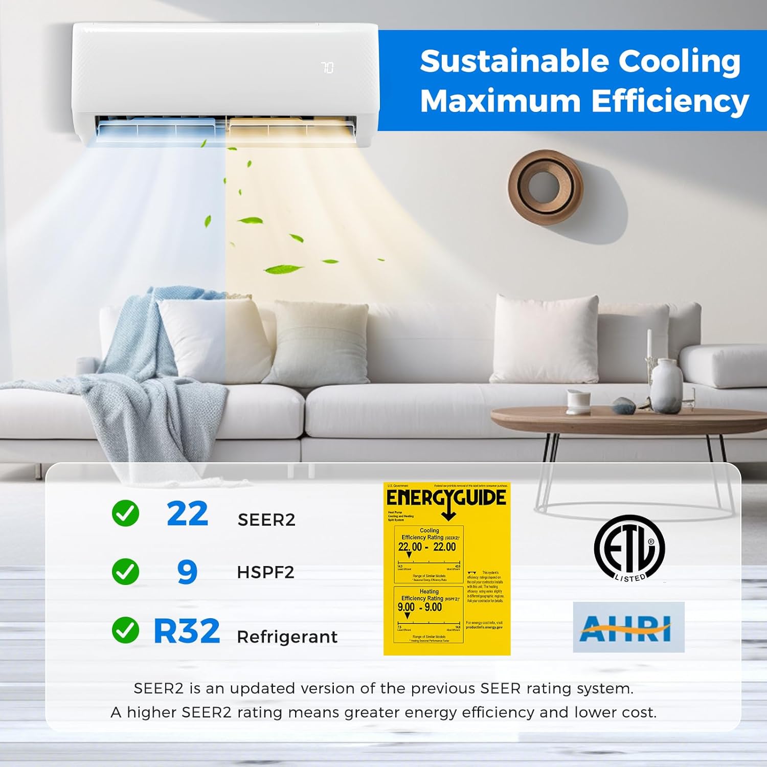 DORTALA 12000 BTU Mini Split Air Conditioner & Heater, 22 SEER2 115V Pre-Charged Inverter Heat Pump System with Remote Control, Installation Kit, Wall Mounted Ductless AC Unit, White