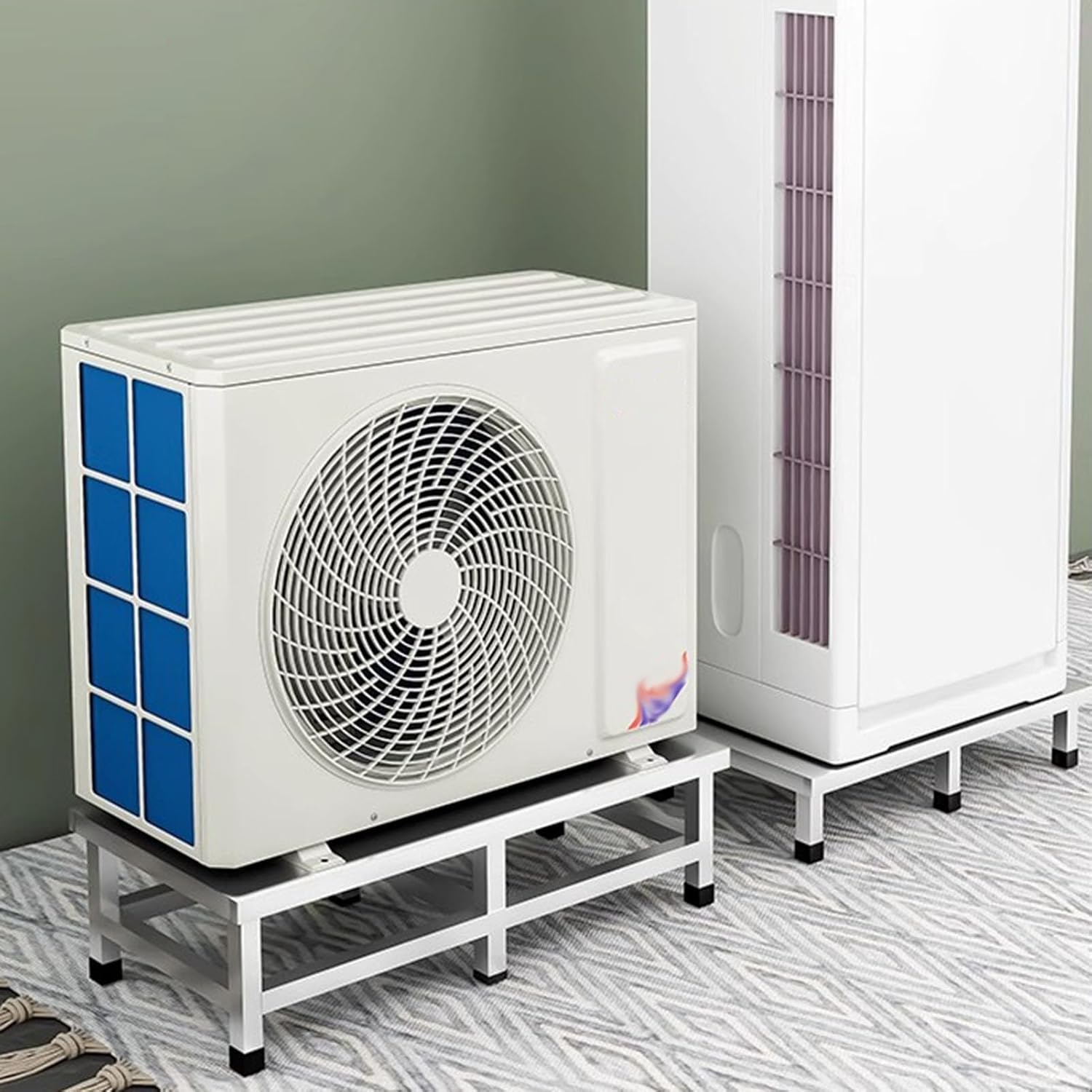 XPLKQXE Laundry Pedestal Washing Machine Tray Mat, Heavy Duty Appliance Riser, Stainless Steel Raised Shelf Base for Washer/Fridge/Dryer, No Assembly(120x50x20cm)