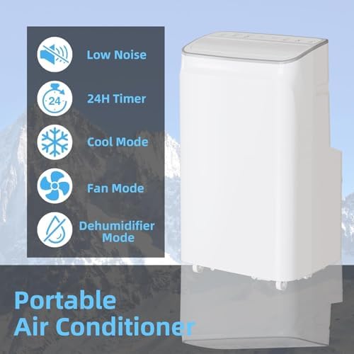 Portable Air Conditioner 12000 BTU, 3-in-1 Portable AC with Fan, Dehumidifier & Sleep Mode, Room Cooling Up to 450sq.ft