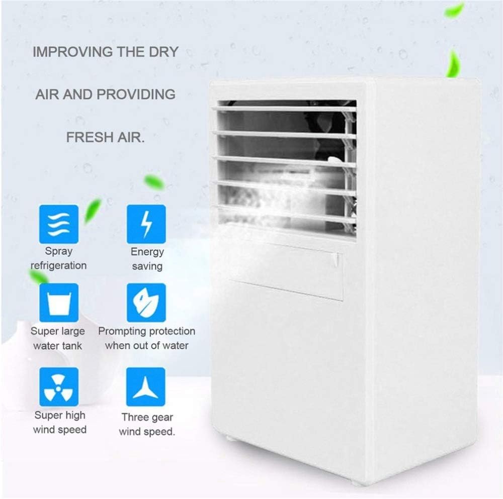 Air Cooler for Home Office Mini Portable Air Conditioner Table Desk Small Home Office Bladeless Fan Humidifier Quiet Personal Moisturizing Air Cooler Fan