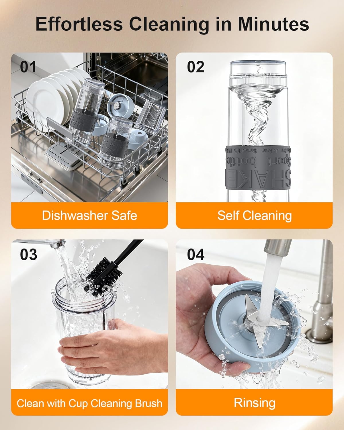 Smoothie Blender, 650W Personal Blenders for Shakes and Smoothies with Grinder Cup & 2 BPA-Free Portable Cups (20oz+14oz), Portable Blender for Juices, Smoothies Maker for Kitchen, Blue