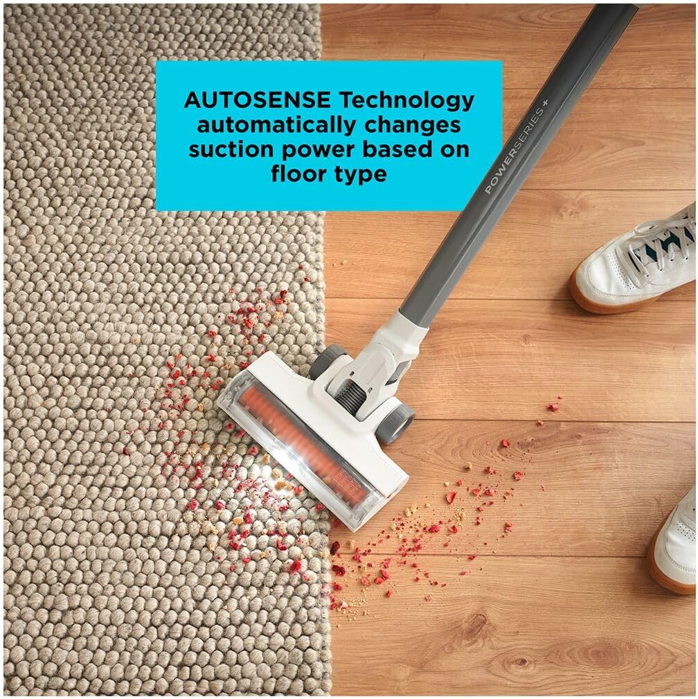 Nostalgia Retro Countertop Microwave Oven & BLACK+DECKER POWERSERIES+ 20V MAX Cordless Vacuum, LED Floor Lights, Autosense Technology, For Multi-Surfaces (BHFEA520J), White