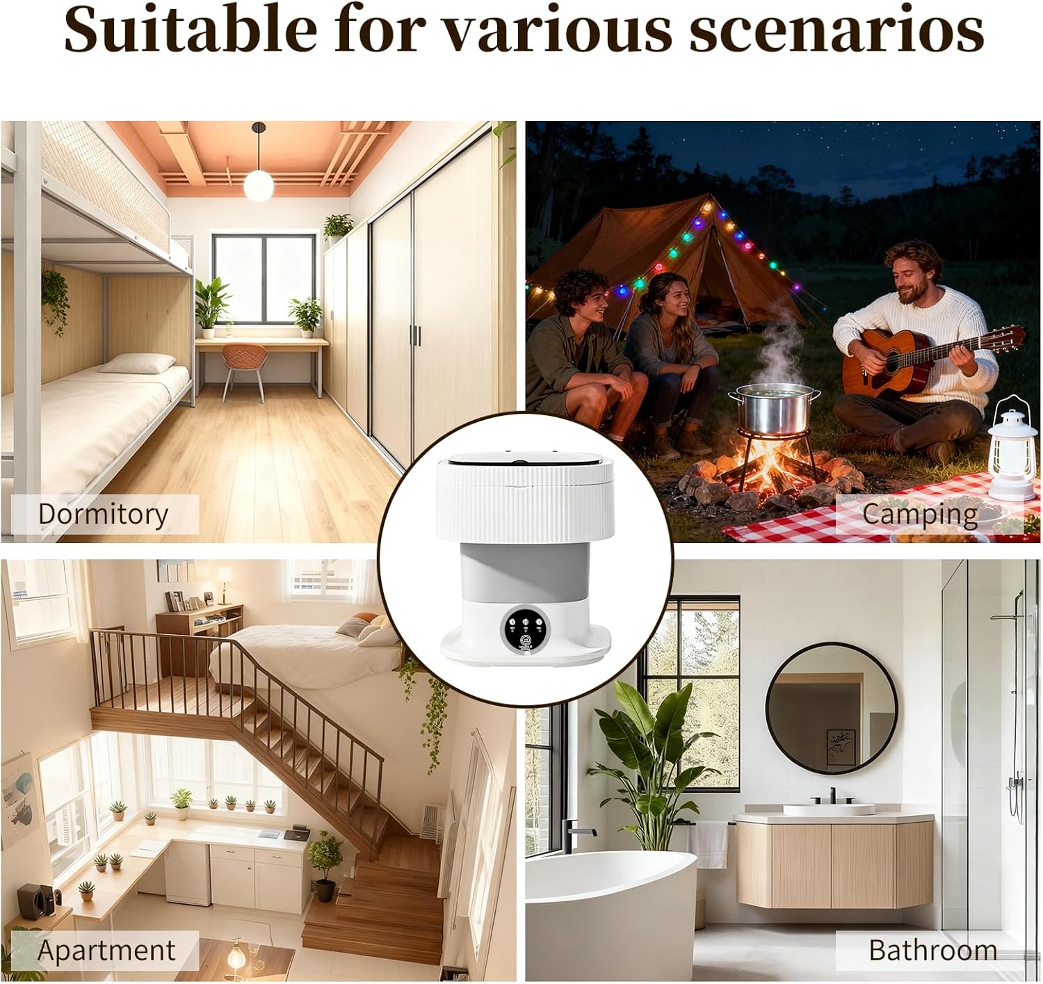 Portable Washing Machine 15L Mini Small Washing Machine Portable 3 Modes Deep Cleaning of Underwear,Baby Clothes Folding Laundry with Spin Basket for Apartments,Dorms,RV,Hotelsz